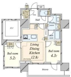 ザ・パークハウス芝御成門 15階 間取り図