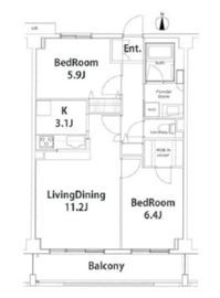 ソサエティ柿の木坂アネックス 205 間取り図