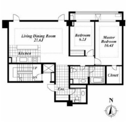 メゾンカルム三宿 2階 間取り図