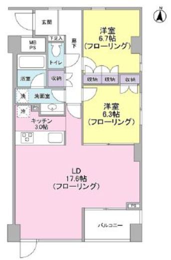 ポローニアハウス赤堤 301 間取り図