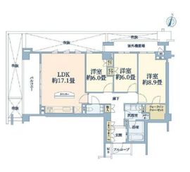 プレステージ代々木大山町 1階 間取り図