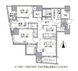 アクティ汐留 1807 間取り図
