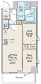 クレストコート本所吾妻橋North 1002 間取り図