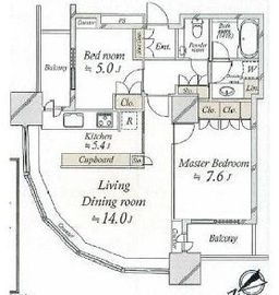 東京ツインパークス ライトウィング 14階 間取り図