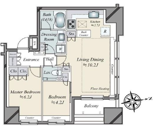パークリュクス恵比寿 14階 間取り図