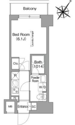 コンフォリア・リヴ横浜阪東橋 802 間取り図