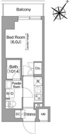 コンフォリア・リヴ横浜阪東橋 606 間取り図