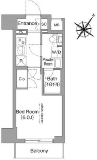 コンフォリア・リヴ横浜阪東橋 1115 間取り図