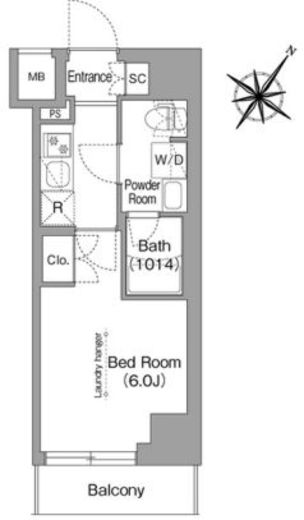 コンフォリア・リヴ横浜阪東橋 1016 間取り図
