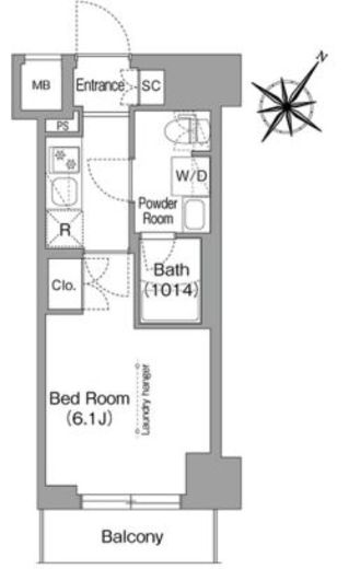 コンフォリア・リヴ横浜阪東橋 820 間取り図