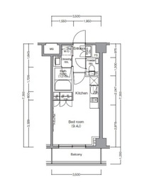 ディームス麻布狸穴町 201 間取り図