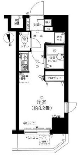 エスコート麻布十番 12階 間取り図