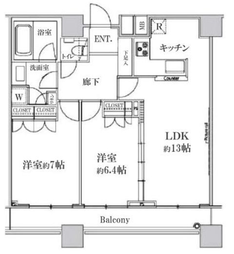 ファーストリアルタワー新宿 25階 間取り図