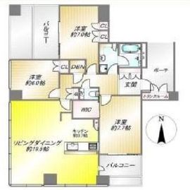 ワールドシティタワーズ キャピタルタワー 23階 間取り図