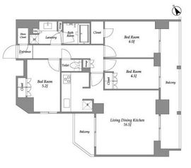 シーズンフラッツ大森西 1504 間取り図