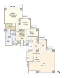 小石川パークタワー 19階 間取り図