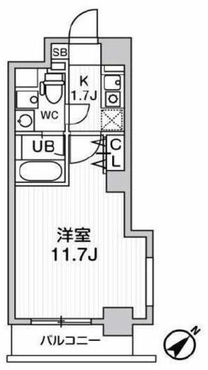 ドゥーエ東高円寺 206 間取り図
