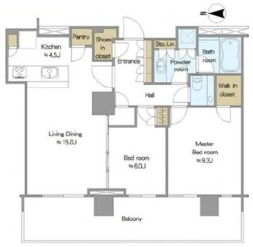 HARUMI FLAG PARK VILLAGE T棟 (晴海フラッグ パークヴィレッジ T棟) 50階 間取り図