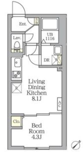 Aglaia新宿横寺町 101 間取り図