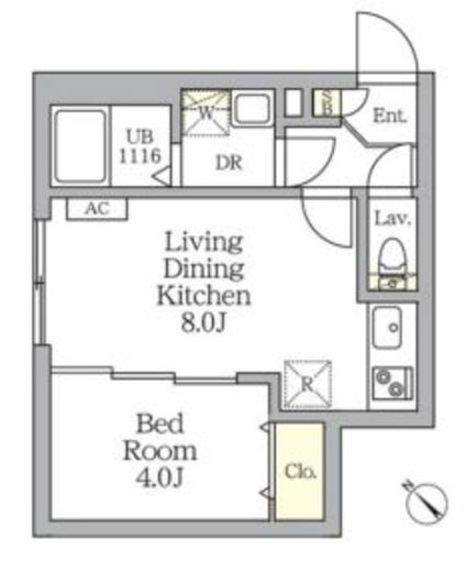 Aglaia新宿横寺町 308 間取り図