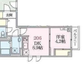 アローマ王子本町 206 間取り図