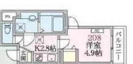 アローマ王子本町 208 間取り図