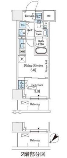 パークアクシス横浜伊勢佐木町通り 405 間取り図