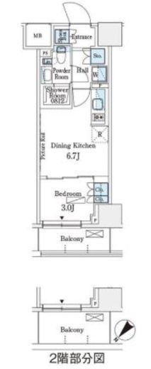 パークアクシス横浜伊勢佐木町通り 406 間取り図