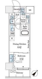 パークアクシス横浜伊勢佐木町通り 412 間取り図