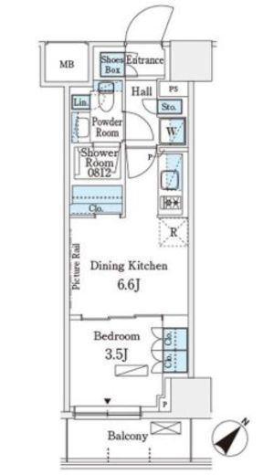パークアクシス横浜伊勢佐木町通り 413 間取り図