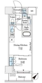 パークアクシス横浜伊勢佐木町通り 414 間取り図