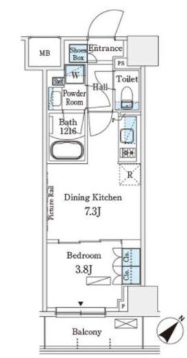 パークアクシス横浜伊勢佐木町通り 415 間取り図