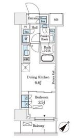 パークアクシス横浜伊勢佐木町通り 416 間取り図