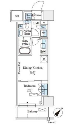 パークアクシス横浜伊勢佐木町通り 419 間取り図
