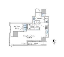 ベルファース芝浦タワー 608 間取り図