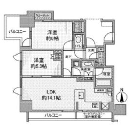 オーベルアーバンツ神楽坂 7階 間取り図