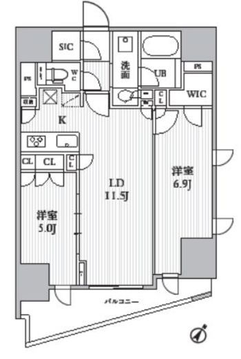 シーズンフラッツ大井町 1203 間取り図