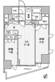 シーズンフラッツ大井町 1203 間取り図