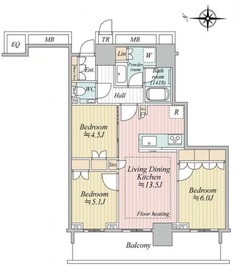 ザ・パークハウス晴海タワーズ ティアロレジデンス 29階 間取り図