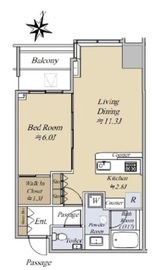 大崎ウエストシティタワーズ ウエスト 6階 間取り図
