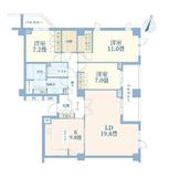 リジェ御殿山サウスレジデンス 3階 間取り図