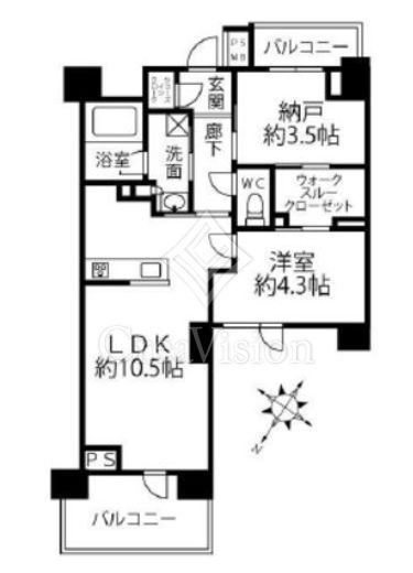 クリオラベルヴィ横濱サウス 905 間取り図