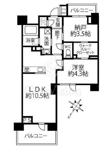 クリオラベルヴィ横濱サウス 605 間取り図