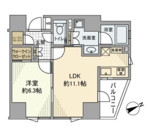 ディアクオーレ白金高輪 6階 間取り図