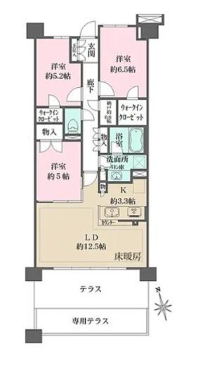 ザ・パークハウスオイコス鎌倉大船 1階 間取り図