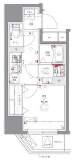 AZEST武蔵小杉 8階 間取り図