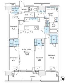 ロイヤルパークス有明 1503 間取り図