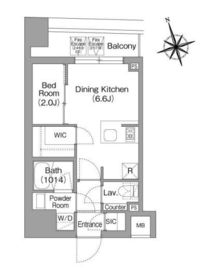 コンフォリア・リヴ八丁堀 903 間取り図