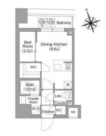 コンフォリア・リヴ八丁堀 303 間取り図