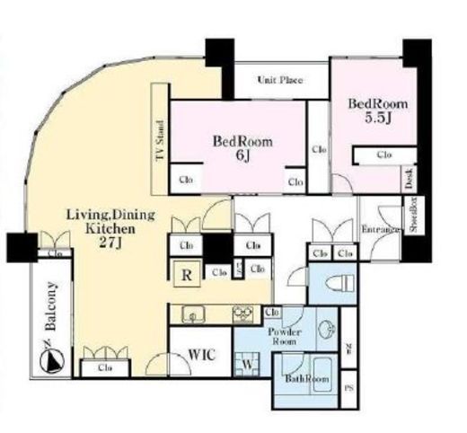 西早稲田パークタワー 19階 間取り図
